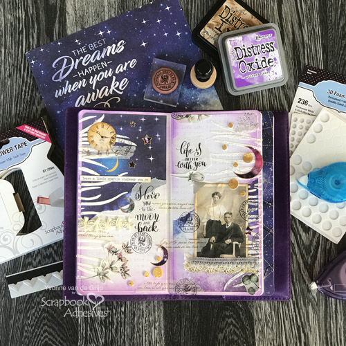 To the Moon and Back Journal Page Tutorial by Yvonne van de Grijp for Scrapbook Adhesives by 3L