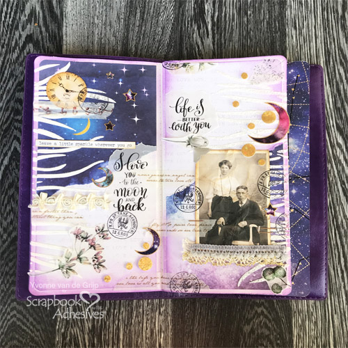 To the Moon and Back Journal Page Tutorial by Yvonne van de Grijp for Scrapbook Adhesives by 3L