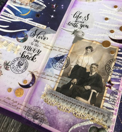 To the Moon and Back Journal Page Tutorial by Yvonne van de Grijp for Scrapbook Adhesives by 3L