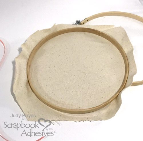 No Sew Monogram Hoop with Felt Flowers by Judy Hayes for Scrapbook Adhesives by 3L