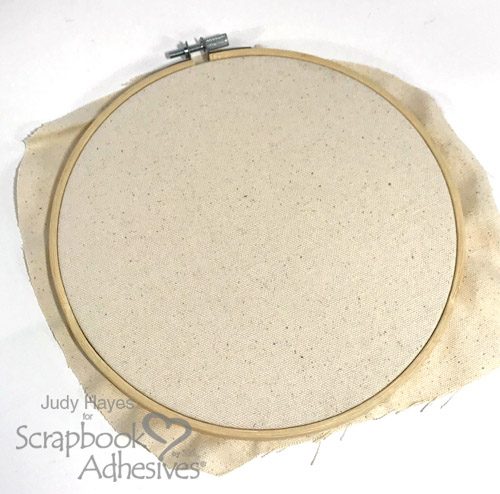 No Sew Monogram Hoop with Felt Flowers by Judy Hayes for Scrapbook Adhesives by 3L