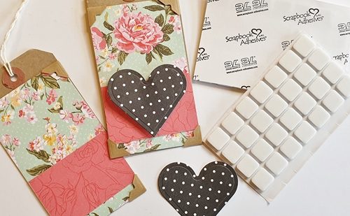 Tags with Hearts and Flowers Tutorial by Christine Emberson for Scrapbook Adhesives by 3L