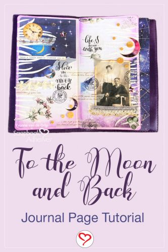 To the Moon and Back Journal Page Tutorial by Yvonne van de Grijp for Scrapbook Adhesives by 3L Pinterest Image