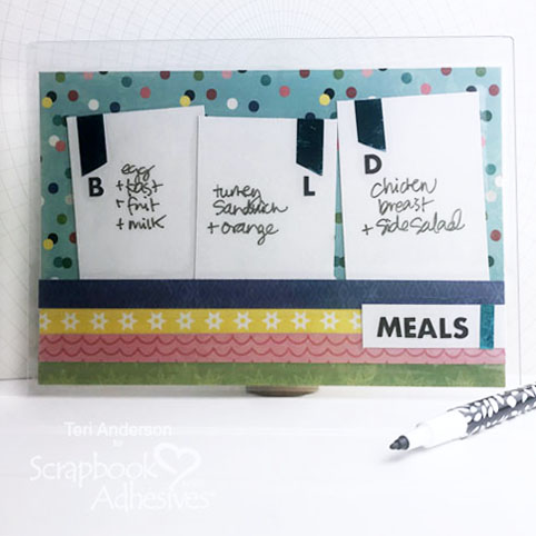 Meal Planning Wipe Board by Teri Anderson for Scrapbook Adhesives by 3L