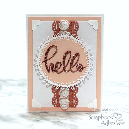 Hello Card with Texture by Tracy McLennon for Scrapbook Adhesives by 3L