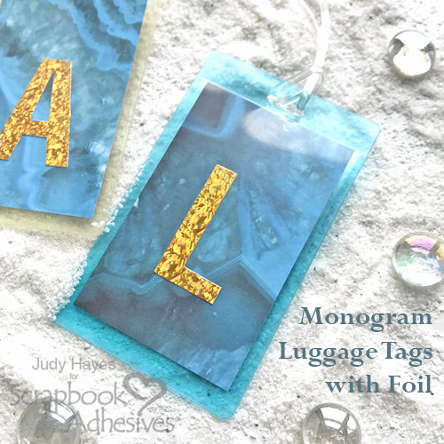 Making Monogram Luggage Tags L with Foil by Judy Hayes for Scrapbook Adhesives by 3L