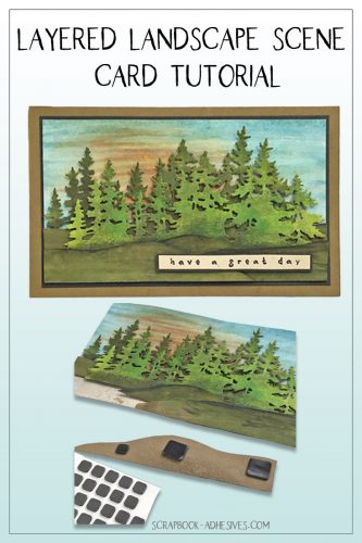 Layered Landscape Scene Card Tutorial by Judy Hayes for Scrapbook Adhesives by 3L Pinterest Image