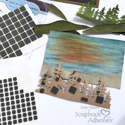 Layered Landscape Scene Card Tutorial by Judy Hayes for Scrapbook Adhesives by 3L