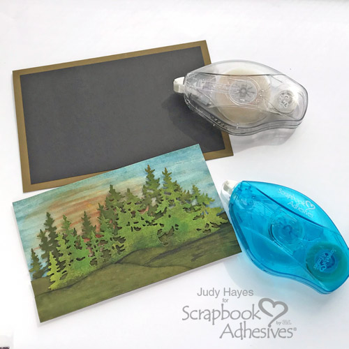 Layered Landscape Scene Card Tutorial by Judy Hayes for Scrapbook Adhesives by 3L