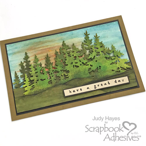 Layered Landscape Scene Card Tutorial by Judy Hayes for Scrapbook Adhesives by 3L