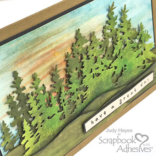 Layered Landscape Scene Card Tutorial by Judy Hayes for Scrapbook Adhesives by 3L