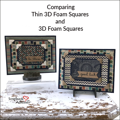 Comparing Thin 3D Foam Squares and 3D Foam Squares + Card Mailing Tip by Beth Pingry for Scrapbook Adhesives by 3L