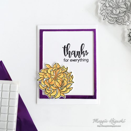 Foiled Frame Thanks for Everything Card by Margie Higuchi for Scrapbook Adhesives by 3L