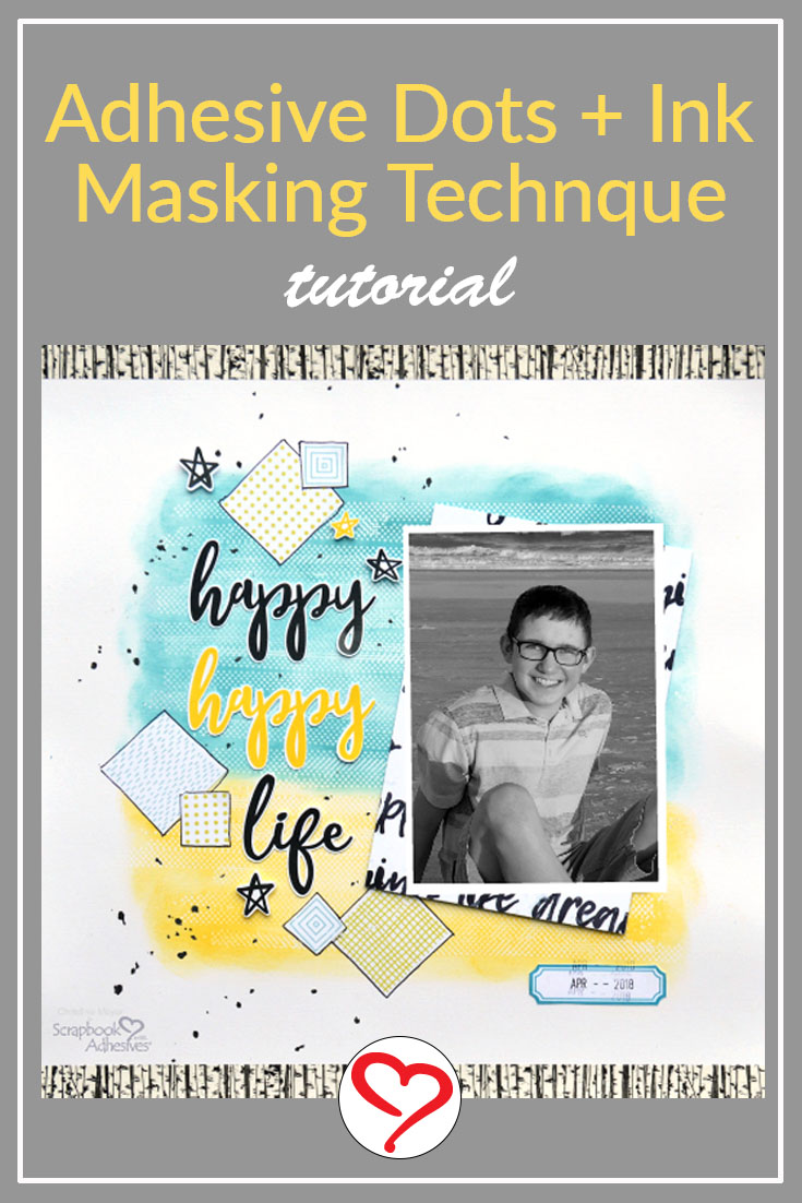 Adhesive Masking Background Technique by Christine Meyer for Scrapbook Adhesives by 3L