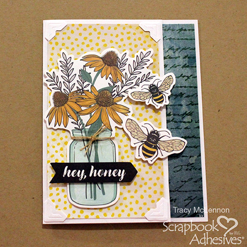 Hey Honey Quick & Easy card tutorial by Tracy McClennon for Scrapbook Adhesives by 3L