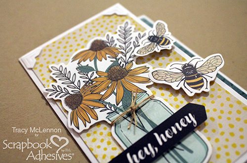 Hey Honey Quick & Easy card tutorial by Tracy McClennon for Scrapbook Adhesives by 3L