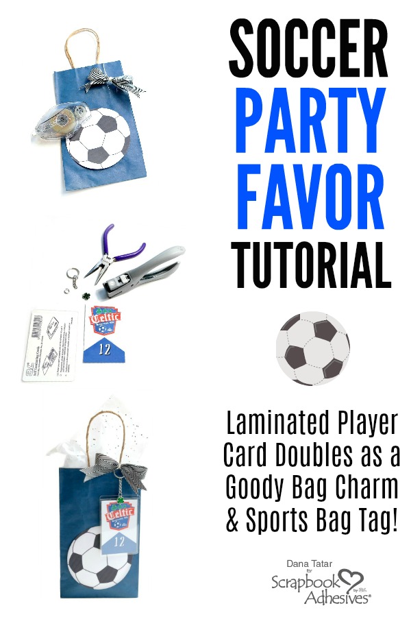 Personalize Soccer Party Favor Bags Tutorial by Dana Tatar for Scrapbook Adhesives by 3L