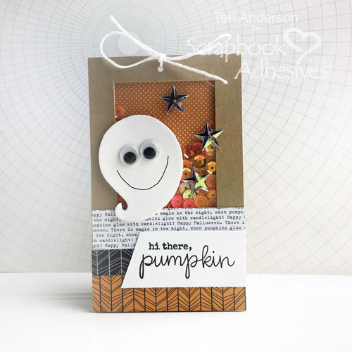 Hi There Pumpkin shaker tag tutorial by Teri Anderson for Scrapbook Adhesives by 3L