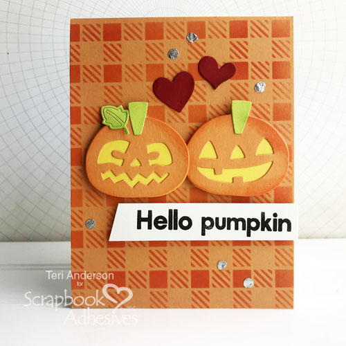 Hello Pumpkin card by Teri Anderson for Scrapbook Adhesives by 3L