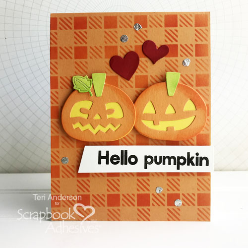 Hello Pumpkin Card by Teri Anderson for Scrapbook Adhesives by 3L