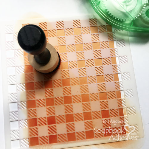 Stenciling on a card, Hello Pumpkin Card by Teri Anderson for Scrapbook Adhesives by 3L