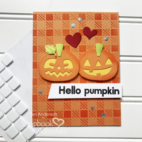 Hello Pumpkin Card by Teri Anderson for Scrapbook Adhesives by 3L