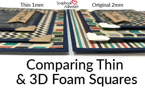 Comparing Thin 3D Foam Squares and 3D Foam Squares + Card Mailing Tip by Beth Pingry for Scrapbook Adhesives by 3L