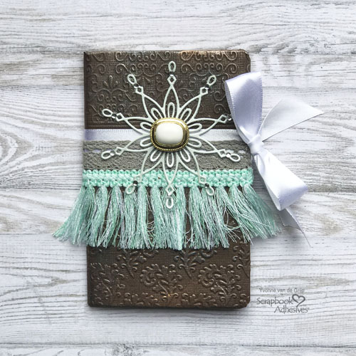 DIY Textured Bohemian Notebook Cover by Yvonne van de Grijp for Scrapbook Adhesives by 3L