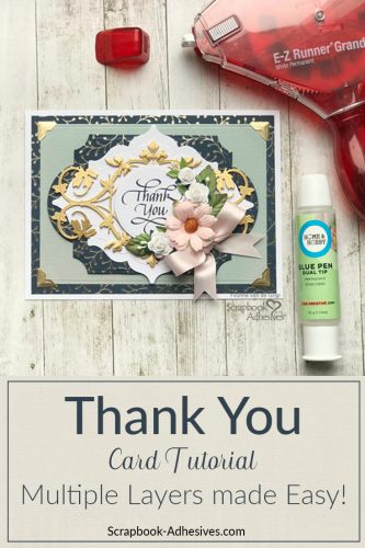 Create a Multi-Layered Thank You Card by Yvonne van de Grijp for Scrapbook Adhesives by 3L Pinterest