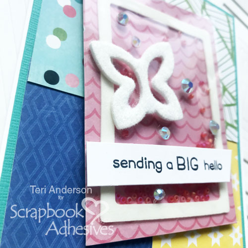 Big Hello Easy Shaker Card Tutorial by Teri Anderson for Scrapbook Adhesives by 3L