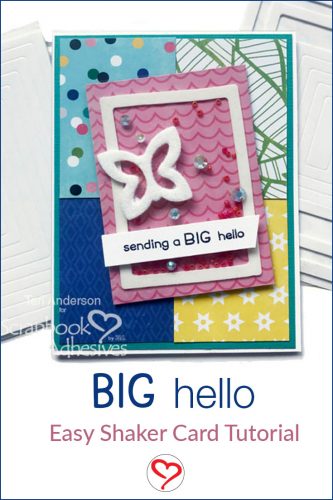 Big Hello Easy Shaker Card Tutorial by Teri Anderson for Scrapbook Adhesives by 3L