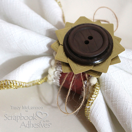 Autumnal Sunflower Napkin Ring Tutorial by Tracy McLennon for Scrapbook Adhesives by 3L