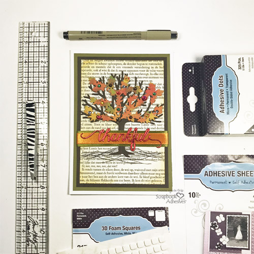 Foiled Thankful Card Tutorial by Yvonne van de Grijp for Scrapbook Adhesives by 3L