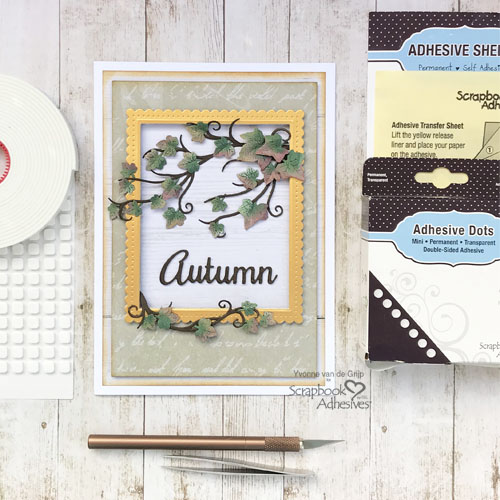 Autumn Card with Dimensional Ivy Tutorial by Yvonne van de Grijp for Scrapbook Adhesives by 3L