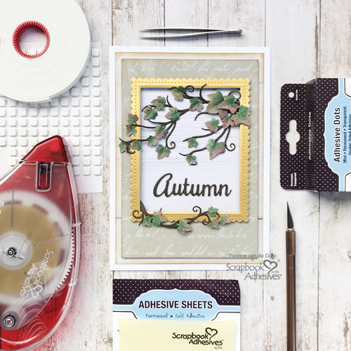 Autumn Card with Dimensional Ivy Tutorial by Yvonne van de Grijp for Scrapbook Adhesives by 3L