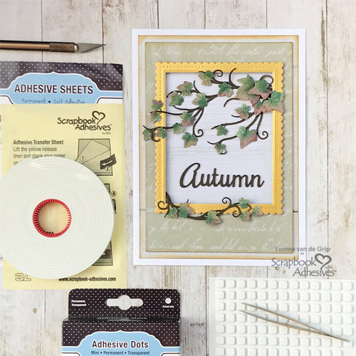 Autumn Card with Dimensional Ivy Tutorial by Yvonne van de Grijp for Scrapbook Adhesives by 3L