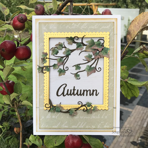 Autumn Card with Dimensional Ivy Tutorial by Yvonne van de Grijp for Scrapbook Adhesives by 3L