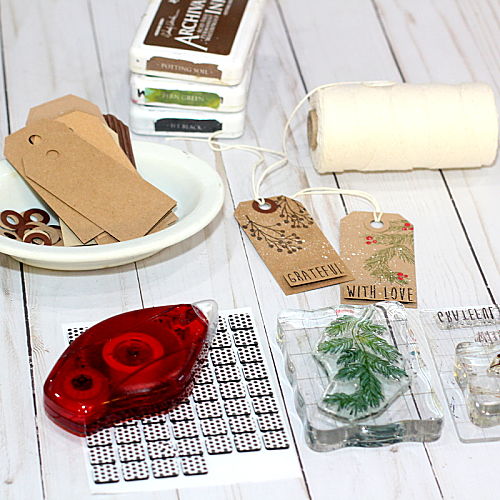 Holiday Kraft Gift Tag Tutorial by Connie Mercer for Scrapbook Adhesives by 3L