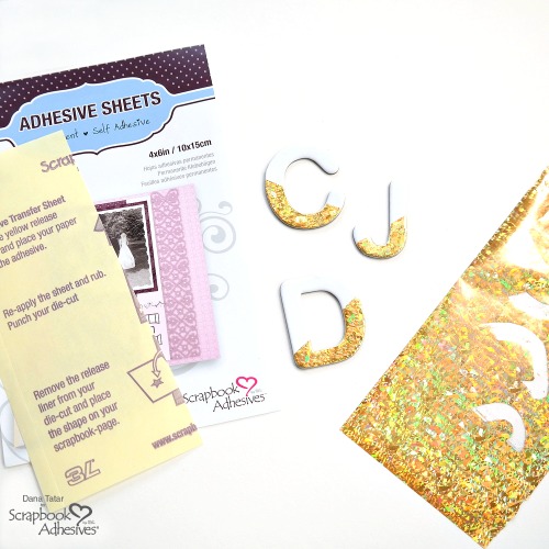 How to Add Holographic Foil to Chipboard Letters Using Adhesive Sheets
