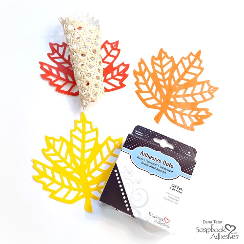 How to Secure Paper Leaves to Cornucopias with Micro Adhesive Dots