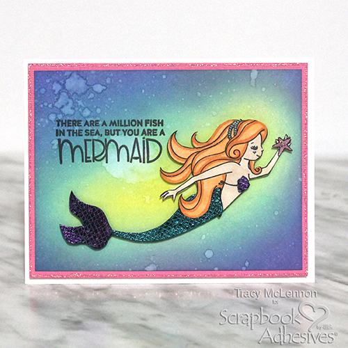 Foiled Mermaid Card Tutorial by Tracy McLennon for Scrapbook Adhesives by 3L