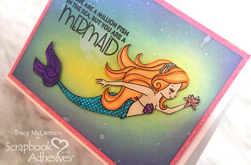 Foiled Mermaid Card Tutorial by Tracy McLennon for Scrapbook Adhesives by 3L