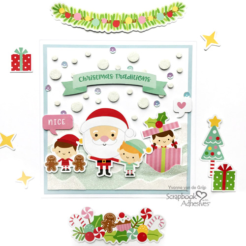 Snowy Christmas Card with 3D Foam Circles by Yvonne van de Grijp for Scrapbook Adhesives by 3L