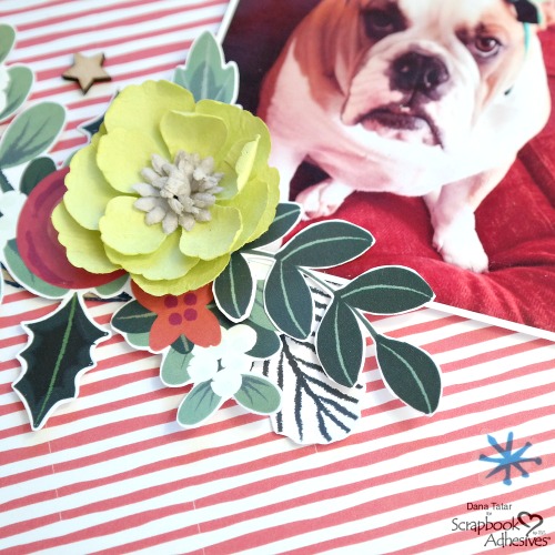 Dimensional Holiday Greenery Embellishment with 3D Foam Circles