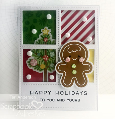 Happy Holidays Window Scene Cards Tutorial by Teri Anderson for Scrapbook Adhesives by 3L