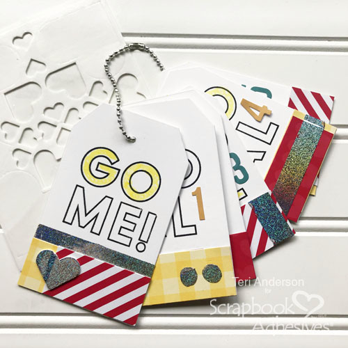 New Year's Goals Mini Tag Book Tutorial by Teri Anderson for Scrapbook Adhesives by 3L