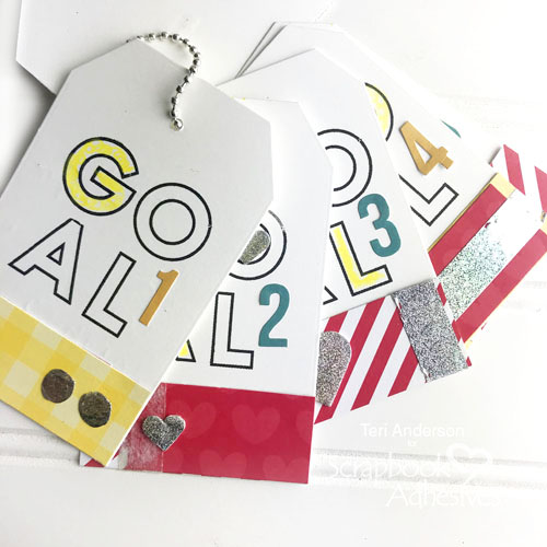 New Year's Goals Mini Tag Book Tutorial by Teri Anderson for Scrapbook Adhesives by 3L