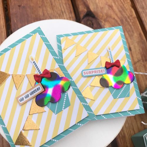 Rainbow Cupcake Birthday Cards by Shellye McDaniel for Scrapbook Adhesives by 3L