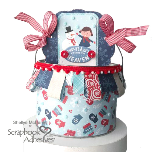Snowy Altered Gift Pail by Shellye McDaniel for Scrapbook Adhesives by 3L