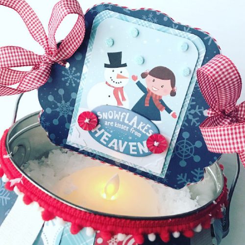 Snowy Altered Gift Pail by Shellye McDaniel for Scrapbook Adhesives by 3L